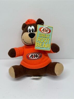 A&W Root Beer Soda The Great Root Bear Rooty Plush 2002 Stuffed Toy Vintage